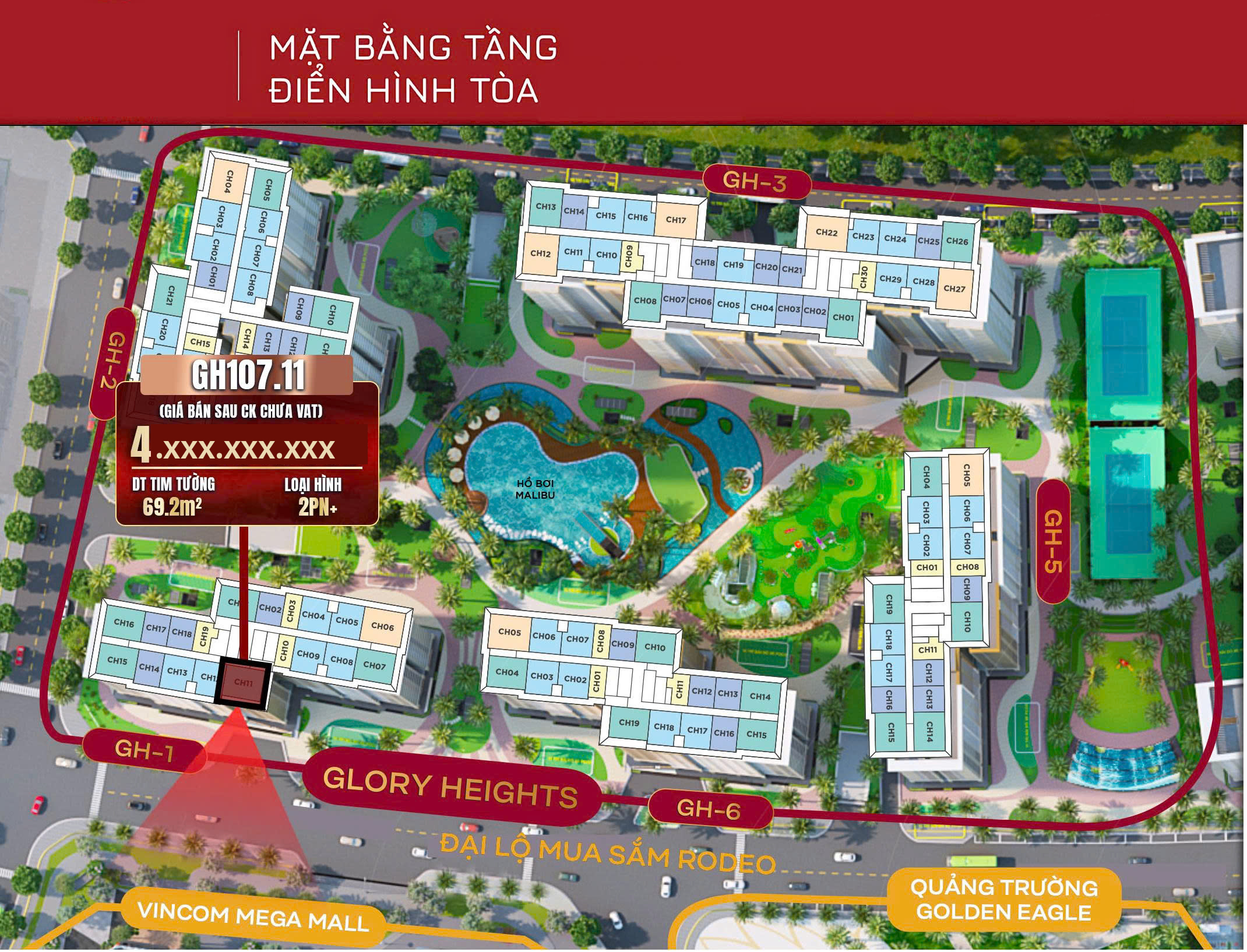 Căn hộ tòa GH1 phân khu Glory Heights từ chủ đầu tư_GH107.11