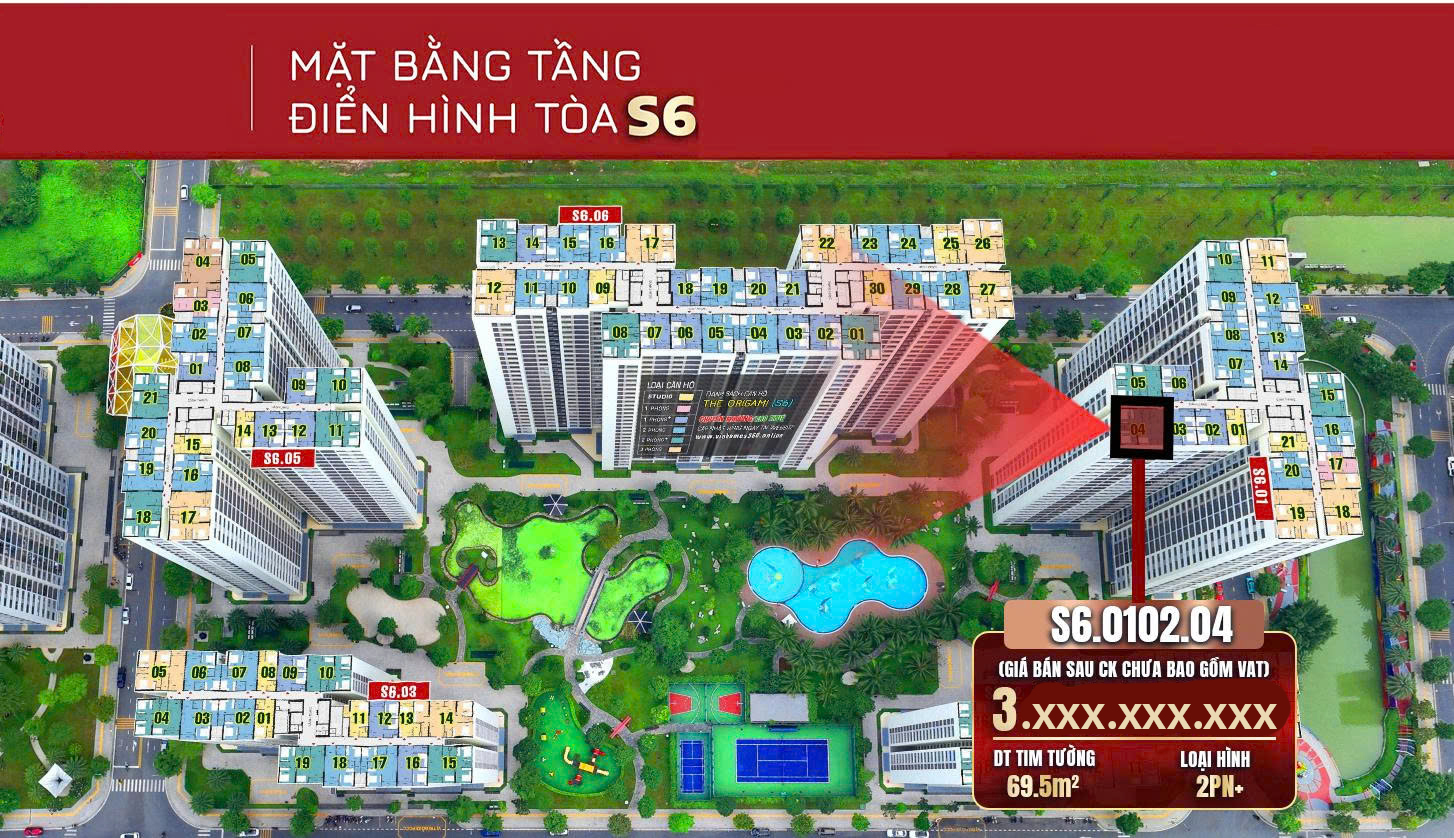 Căn hộ tòa S6 phân khu The Origami từ chủ đầu tư_S6.0102.04